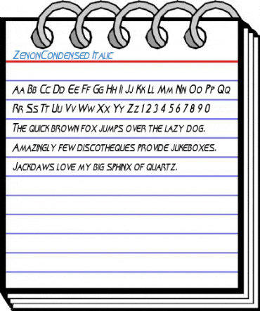 ZenonCondensed Italic Font