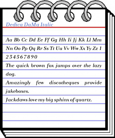 Dedica DaMa Italic Font
