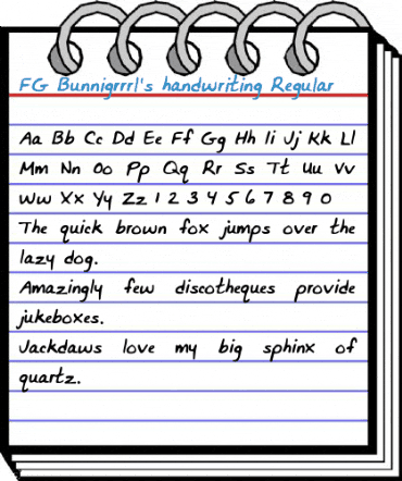 FG Bunnigrrrl's handwriting Regular Font