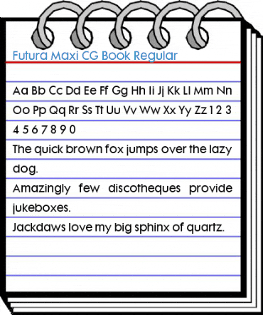 Futura Maxi CG Book Regular Font