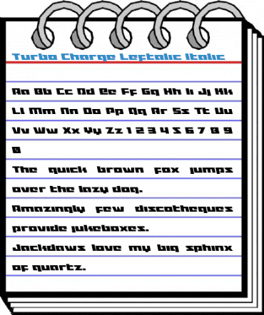 Turbo Charge Leftalic Italic Font
