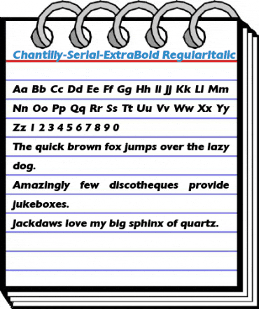 Chantilly-Serial-ExtraBold RegularItalic Font