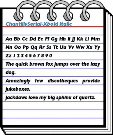 ChantillySerial-Xbold Italic Font