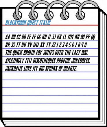 Blackmoon Quest Italic Font