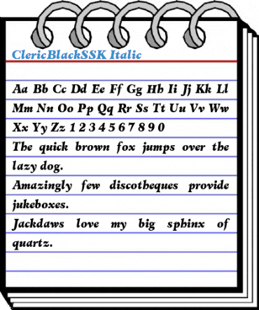 ClericBlackSSK Italic Font