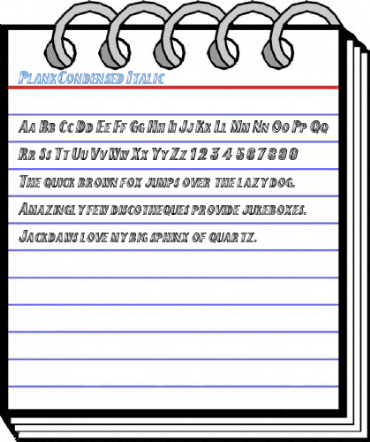 PlankCondensed Italic Font