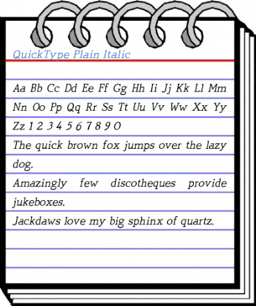 QuickType Plain Italic Font