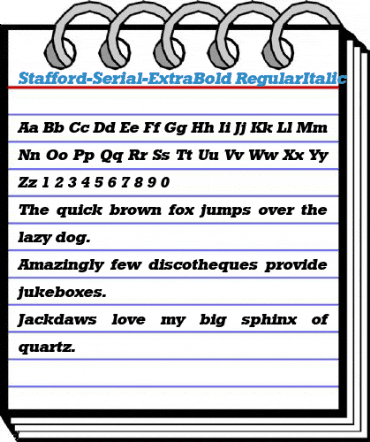 Stafford-Serial-ExtraBold RegularItalic Font