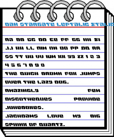 Dan Stargate Leftalic Italic Font