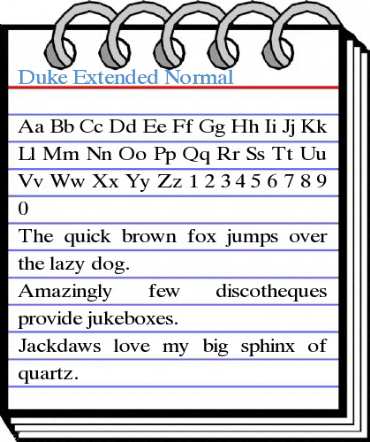 Duke Extended Normal Font