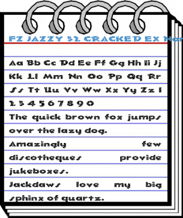 FZ JAZZY 32 CRACKED EX Normal Font