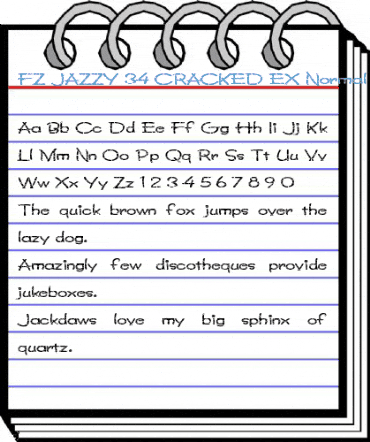 FZ JAZZY 34 CRACKED EX Normal Font