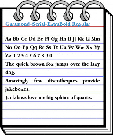 Garamond-Serial-ExtraBold Regular Font