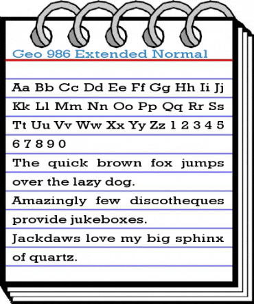 Geo 986 Extended Normal Font