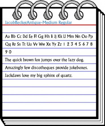 JacobBeckerAntique-Medium Regular Font