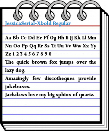 JessicaSerial-Xbold Font