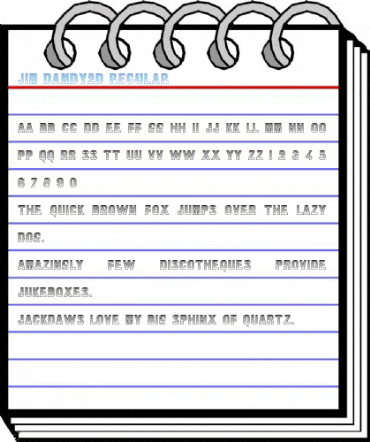 Jim Dandy2D Regular Font