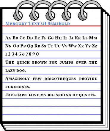 Mercury Text G1 SemiBold Font