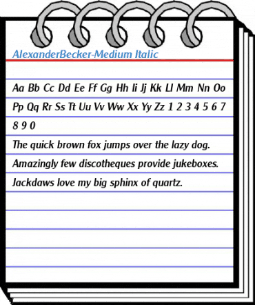 AlexanderBecker-Medium Italic Font