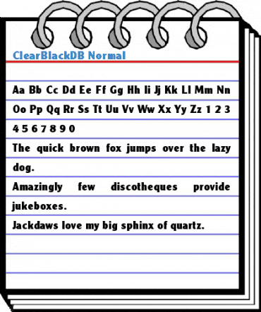 ClearBlackDB Normal Font
