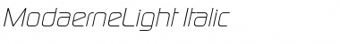 ModaerneLight Italic Font