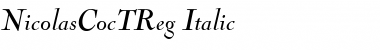 NicolasCocTReg Italic Font