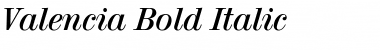 Valencia Bold Italic Font
