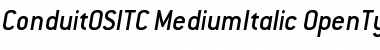 ConduitOSITC MediumItalic Font