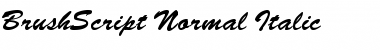 BrushScript-Normal-Italic Regular Font