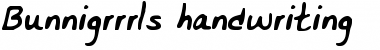 Bunnigrrrl's handwriting Regular Font