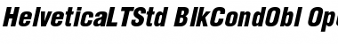 Helvetica LT Std Black Condensed Oblique Font