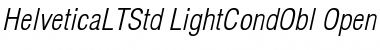 Helvetica LT Std Light Condensed Oblique