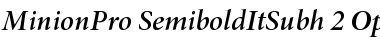Minion Pro Semibold Italic Subhead Font