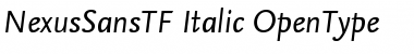 Download NexusSansTF-Italic Font