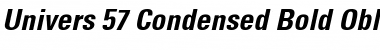 Univers 57 Condensed Bold Oblique