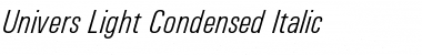 Univers Light Condensed Italic Font