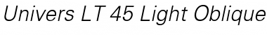 Univers LT 45 Light Italic Font