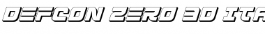 Defcon Zero 3D Italic Italic Font