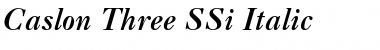 Caslon Three SSi Italic Font