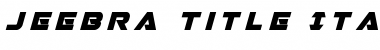 Jeebra Title Italic Font