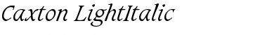 Caxton-LightItalic Regular Font