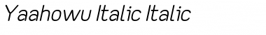 Yaahowu Italic Font