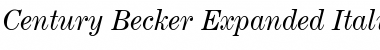Century Becker Expanded Italic Font