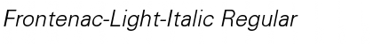 Frontenac-Light-Italic Regular Font