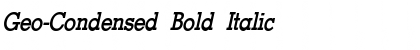 Geo-Condensed Bold Italic Font