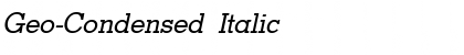 Geo-Condensed Italic Font
