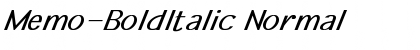 Memo-BoldItalic Normal Font