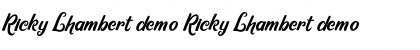 Download Ricky Lhambert demo Font
