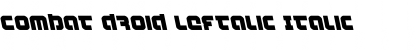 Combat Droid Leftalic Italic Font