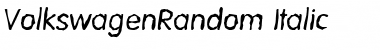 VolkswagenRandom Italic Font